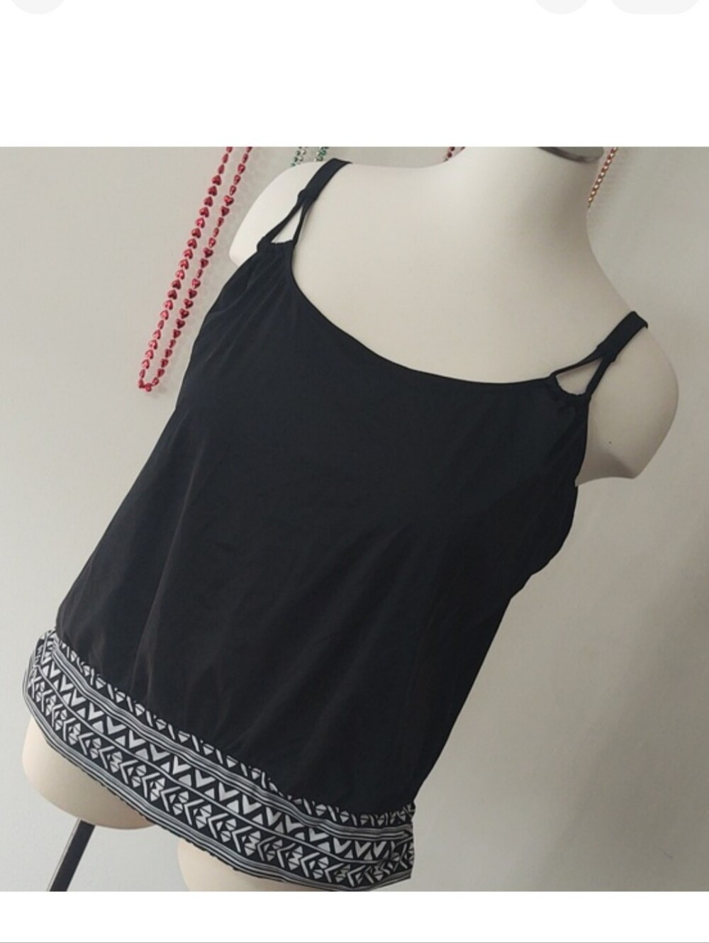 Swimsuits For All Loop Strap Blouson Tankini Top Sz. 30